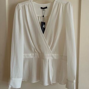 Elegant Ivory Surplice Peplum Blouse - Tommy Hilfiger